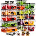 50-Piece Large Food Storage Container Set (25 Airtight Containers + 25 Lids) with Marker & Labels | BPA-Free, Stackable, Leakproof | Microwave & Freezer Safe for Meal Prep & Kitchen Organization