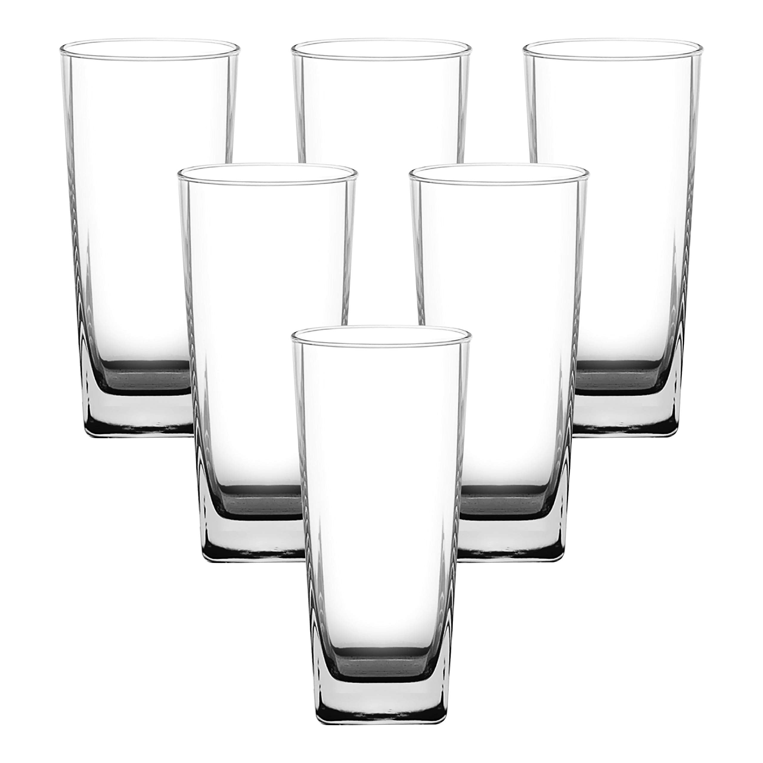 Ocean Plaza Hi Ball Glass, Set Of 6, Clear, 320 Ml, B11011, Mocktail Glass, Highball Glass, Tall Glass, Beverage Glass, Long Drink Glass, Water Glass, Juice Glass