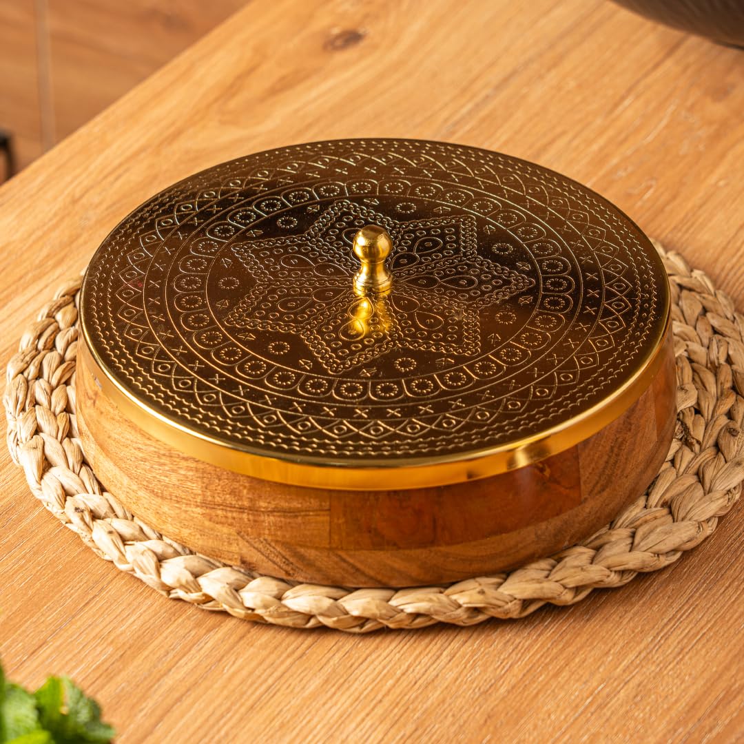 CÜRAA by YFL home Spice Box for Kitchen with Spoon (Acacia Wood, 7 Detachable containers, 120 ML) | Masala box for Kitchen | Spice Storage Container | Stylish Masala Dani for gift