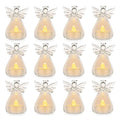 Sziqiqi Hanging Glass Candle Holders Angel Candleholders with Led Tealight Candle Inside Votive Decoration for Wedding Party Restaurant Hotel Garden Decoration (12pcs)