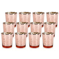 Beauenty Tea Light Candle Holder Set of 12,Rose Gold Votive Candle Holders,Mercury Glass Tealight Candle Holder Bulk for Wedding and Home Decor - Perfect Rose Gold Centerpieces for Tables