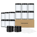 SKYLINK 12Pack 8oz Glass Jars with Plastic & Metal Lids – Clear Round Empty Jars for Candles, Food Storage, Honey, Candy, DIY Crafts, Airtight Mason Jars
