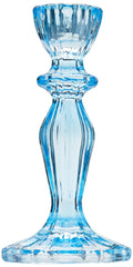 Talking Tables Boho Blue Glass Candlestick Holder, 16 cm Height