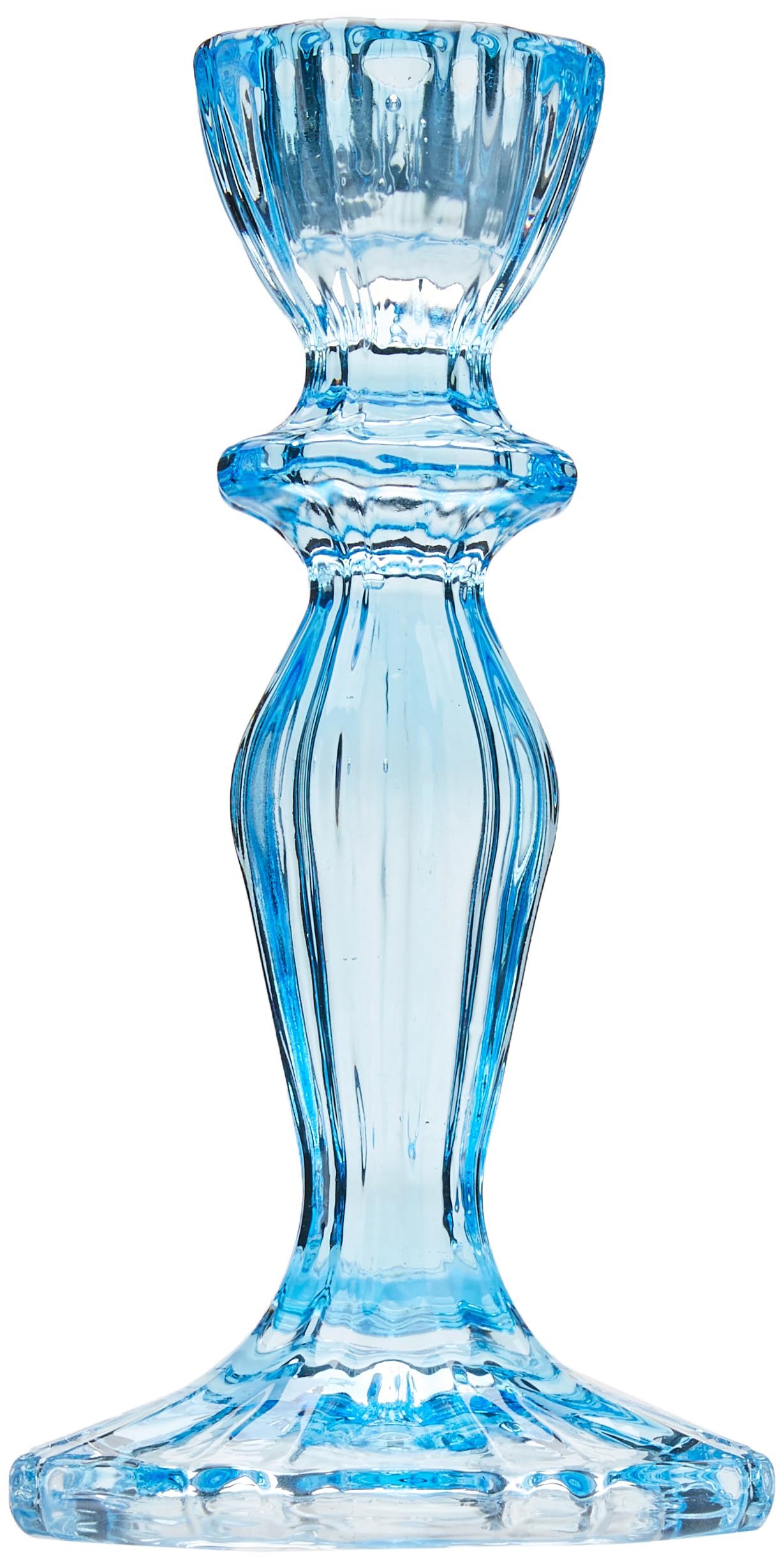 Talking Tables Boho Blue Glass Candlestick Holder, 16 cm Height