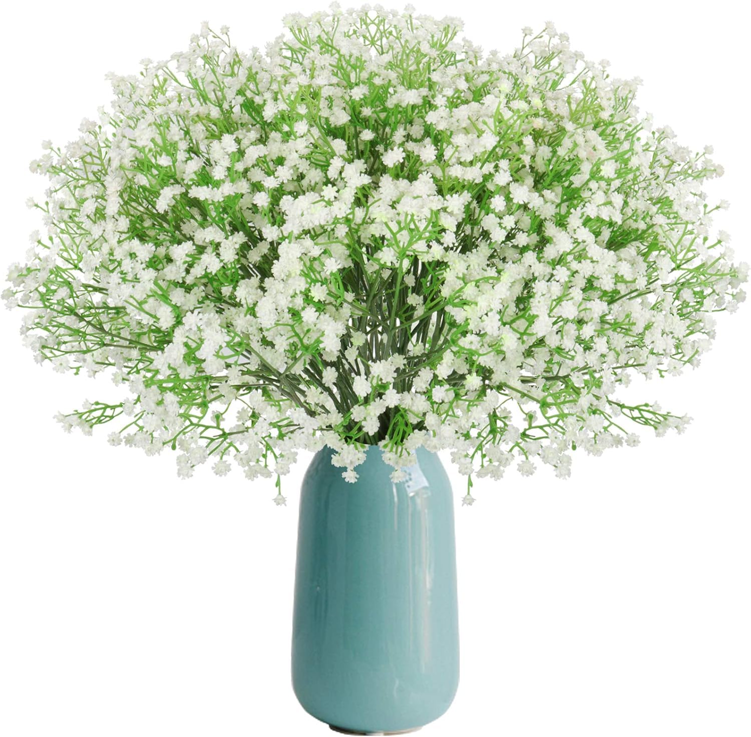 12 Pcs Artificial Gypsophila Flowers Faux Baby Breath Bouquet Real Touch Flowers for Home Wedding Party Office Decoration DIY Wreath Arrangement (White)
