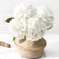 TERRIFI 6Pcs Real Touch Hydrangea Artificial Flowers, 47 cm White Silk Hydrangeas for Home, Office Floral Arrangements, Wedding Bouquets, Kitchen Table Centerpiece Decorations