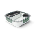 BLACK + BLUM | BPA-Free, Leak-Proof Microwave Safe Bento Box Style Compartment Food Container, with Stainless-Steel Fork, Olive, 1000 ml/ 34f l oz