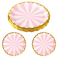 Pink and Gold Paper Plates, Disposable Plates Pastel Party Tableware Paper Party Plates 20 pcs (7 inch)