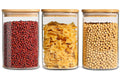 GGEROU Glass Storage Jars with Airtight Bamboo Lid, 3 Pack Glass Food Storage Containers Canisters,Kitchen Pantry Storage Kitchen Canisters for Candy, Cookie, Rice, Sugar, Flour, Pasta,Nuts (1200ml)