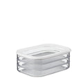 Mepal Cold Meat Boxes for Fridge with 3 Layers - Sausage Storage Fridge with Lid - Suitable for Storing Meat Products - Fridge Organiser Cold Cuts - 3 x 550 ml - White