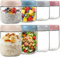 PREMIFY 8-Pack Glass Mason Jars with Airtight Screw Lids – 480ml & 300ml Meal Prep Containers for Overnight Oats, Breakfast, Smoothies & Salad – Leak-Proof Food Storage Jars, BPA-Free & Reusable
