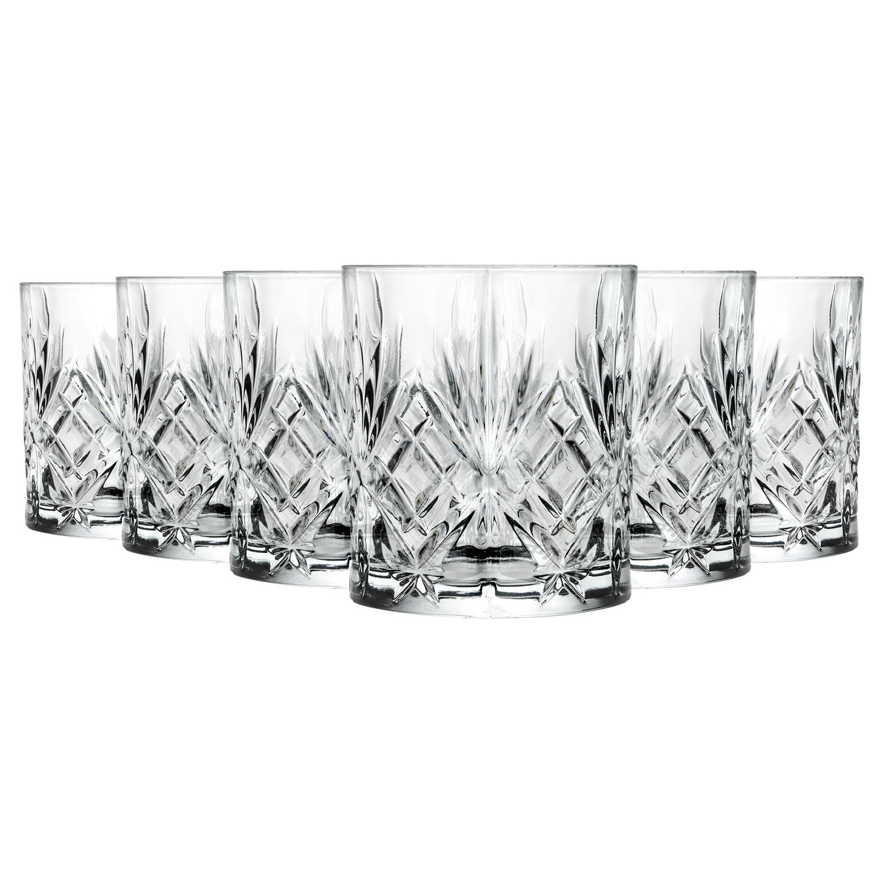 RCR 25935020006 Melodia Crystal Short Whisky Water Tumblers Glasses, 230 ml, Set Of 6-Clear