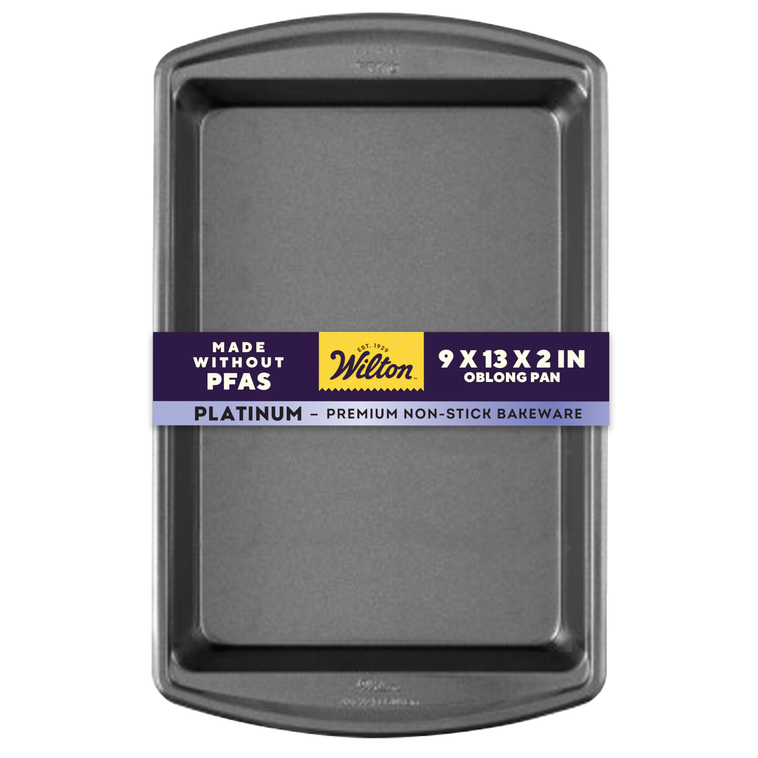 Wilton Platinum Premium Non-Stick Anti-Warp Bakeware, Made without PFAs, Oblong Baking Pan for Casseroles, Lasagna, Cakes, 13 x 9 x 2 in, Packaging May Vary
