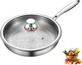 Titanium Hammered Pan Pro With Lid,Ultra-Durable Scratch-Resistant Non Stick Pure Titanium Nutri Pan Hammered Pattern (Diameter 26cm)