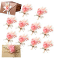 10 Pack Mini Dried Flower Bouquet 6.3'' Pink Sage White Wheat Dried Flowers for Vase DIY Craft Photo Props Card Decor Bohemian Wedding Dried Flowers with Stems Embossing Dried Flower Plant Stem Bunch