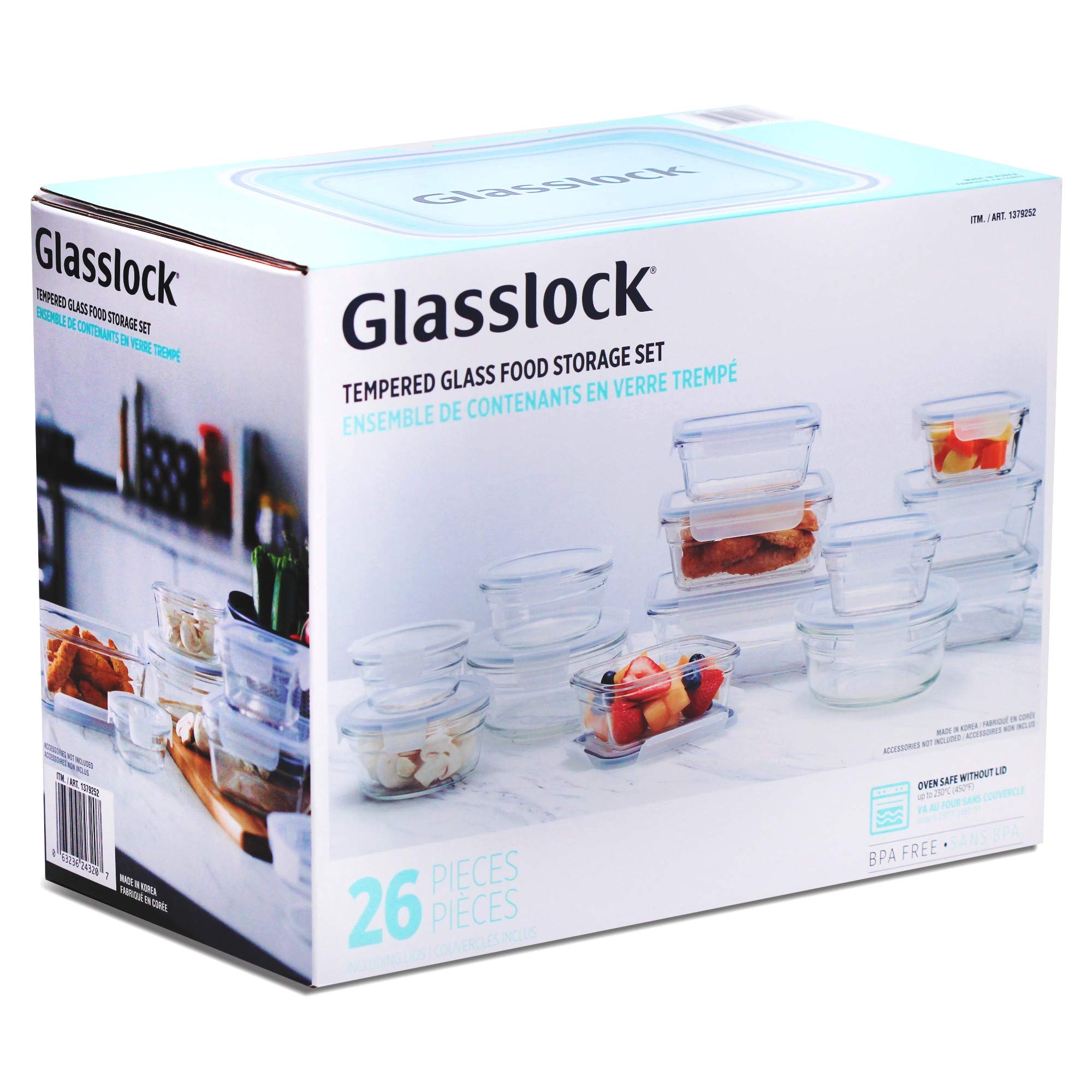 Glasslock 26 x Tempered Glass Oven Microwave Storage Containers