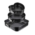 FEELINGS Baking Pan 3PCS Non-Stick Set – Square, Heart & Round Cake Molds – Leakproof, Easy Release, Heavy-Duty Bakeware for Oven Baking