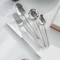 Mado Gallery Luxury Cutlery Set of 6 – Stainless Steel Flatware, Rose Gold, Black, Silver, Golden – Mirror Polished, Dishwasher Safe, with Gift Box – For Home & Restaurant (Silver)