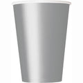 Unique Silver Cups, 9oz Disposable Paper Cups, Pack of 14, Party Tableware for Birthdays, Christmas, New Year’s Eve, Celebrations, Hot & Cold Drinks