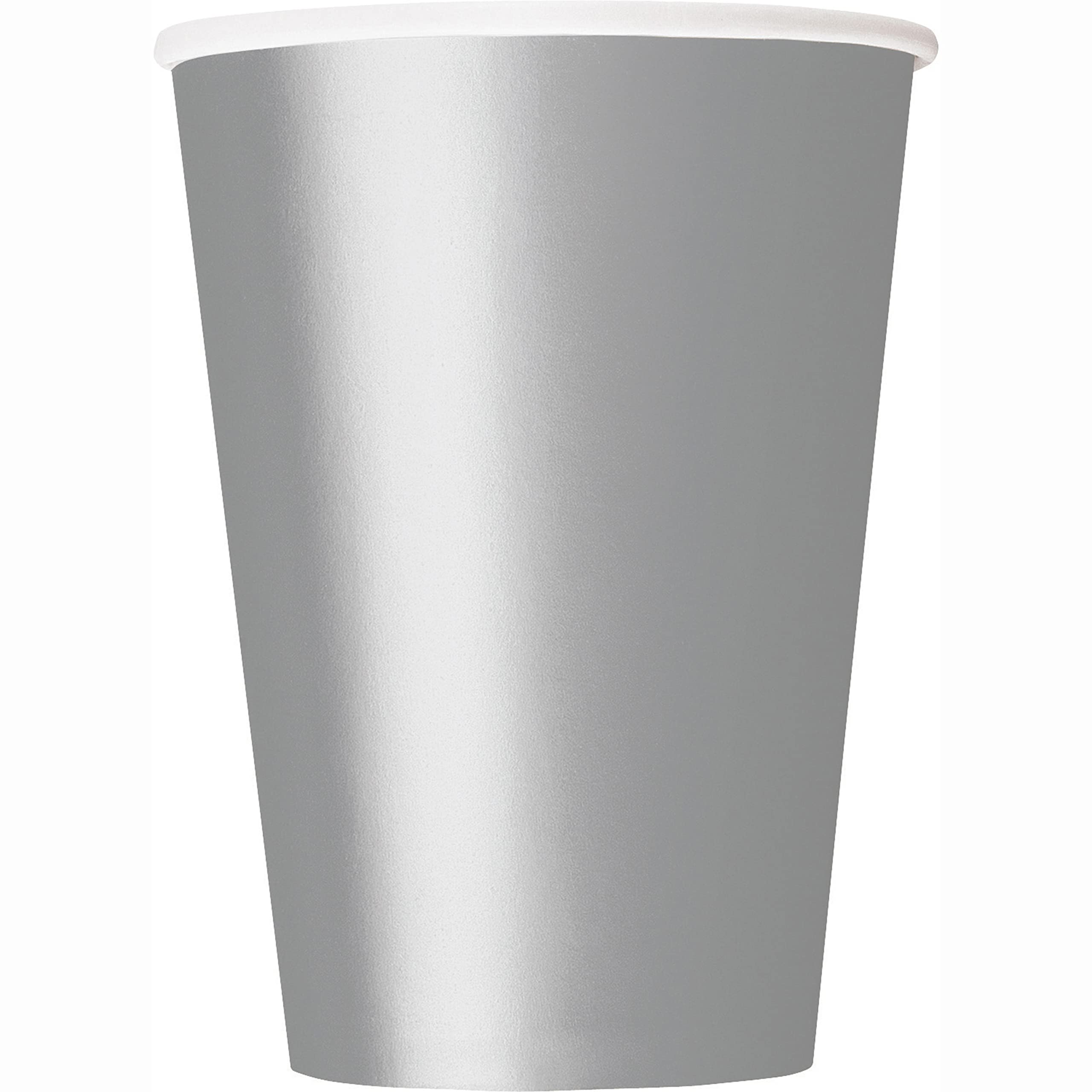 Unique Silver Cups, 9oz Disposable Paper Cups, Pack of 14, Party Tableware for Birthdays, Christmas, New Year’s Eve, Celebrations, Hot & Cold Drinks