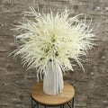 Pack of 12 Artificial Eucalyptus Willow Tree Flowers Spray Artificial Eucalyptus Plants Silk Flowers Wholesale Fake Flowers for Home Table Vase Centerpiece Ornament Wedding Decor (White)
