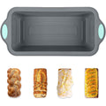 ALMEKAQUZ Silicone Bread Loaf Pan, Non-Stick 9-Inch Food Grade Silicone Baking Mold, Meatloaf Pan, Reusable Bakeware Pan for Banana Bread Homemade Bread Meatloaf Loaves Toast Cakes