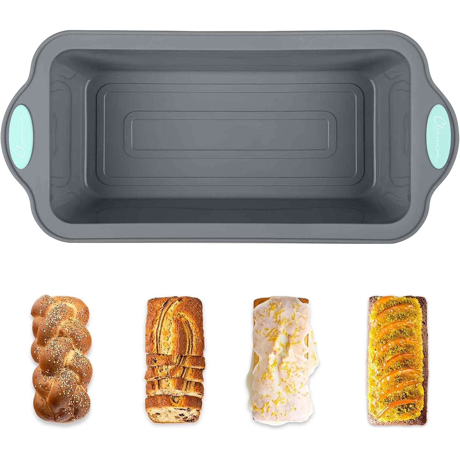ALMEKAQUZ Silicone Bread Loaf Pan, Non-Stick 9-Inch Food Grade Silicone Baking Mold, Meatloaf Pan, Reusable Bakeware Pan for Banana Bread Homemade Bread Meatloaf Loaves Toast Cakes