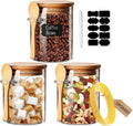 Glass Jars with Airtight Lid and Spoon,Glass Food Storage Jars Containers,Overnight Oats Containers with Lids,Decorative home Kitchen Jars for Spice Bath Salt Tea Coffee Sugar Canisters 530ml