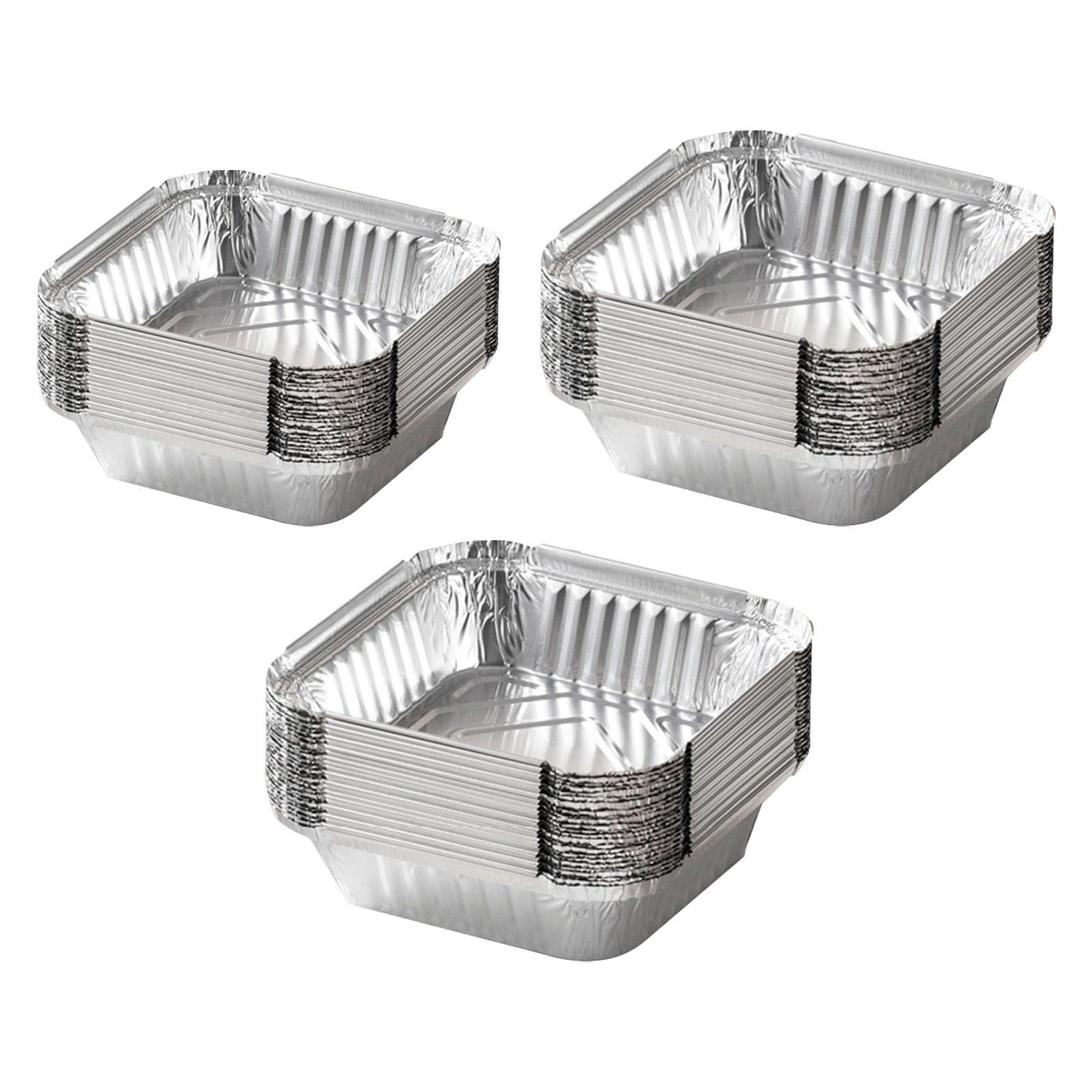 Maommadio Square Aluminum Tin Foil Baking Pans Bakeware - Cookware Perfect for Baking Cakes,Brownies,Bread, Meatloaf, Lasagna, Pack of 20 (23cm)