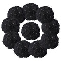 10PCS Silk Hydrangea Heads with Stems Artificial Flowers for Wedding Party Home Decor (Black)
