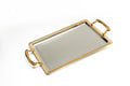 Zolten Silverplated Rectangle Serving Tray, 34.5 cm x 23.5 cm Size, Gold/Silver