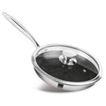 Milton Pro-Cook Fry Pan 26 cm – Triply Hexa Tech Stainless Steel Frying Pan with Glass Lid, Honeycomb Non-Stick Structure, Induction & Gas Compatible, Ideal for Curry & Omelette – Silver