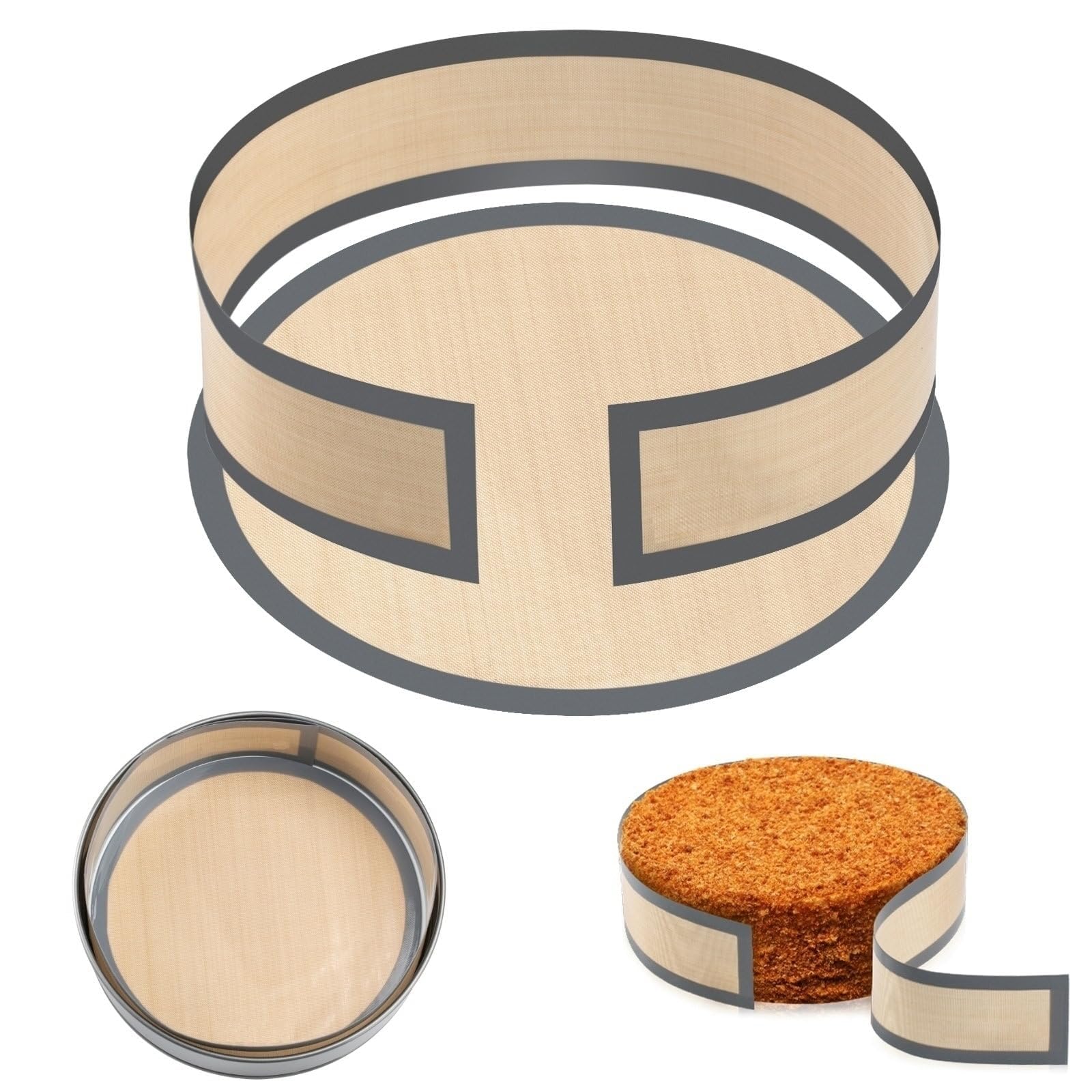 9-Inch Silicone Baking Mat, Nonstick & Reusable, Prevents Sticking for Cheesecake, Cookies, Pizza, and More, Dishwasher, Oven Safe, 2-Pack