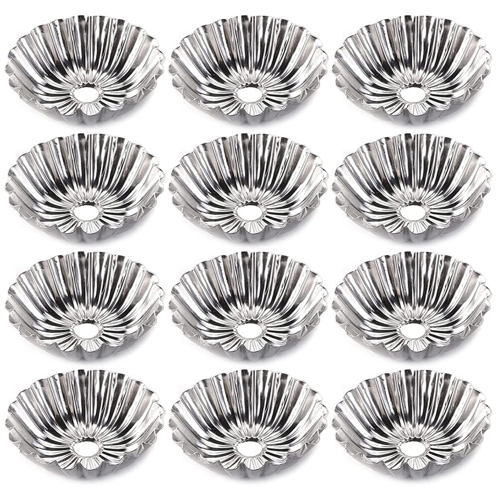 KASTWAVE 24 Pcs Aluminum Alloy Cake Pie Tins Mini Tart Pie Pan Cake Cup Jelly Mold Bakeware Cake Pans for Pie Tart Cake Baking Tool