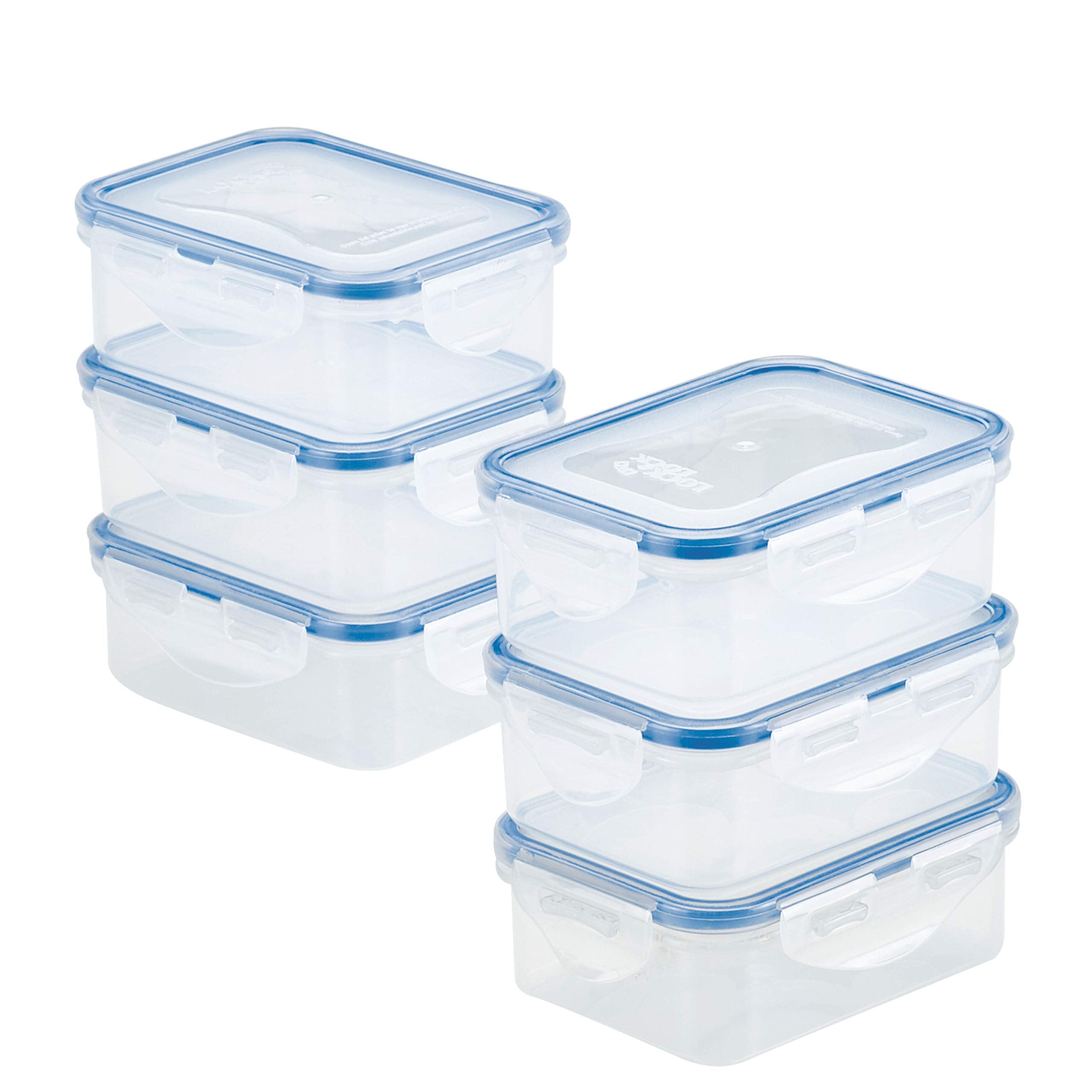 LocknLock Food Container Rectangle 350ml – Pack of 6 | Airtight, BPA-Free, Eco-Friendly & Microwave Safe