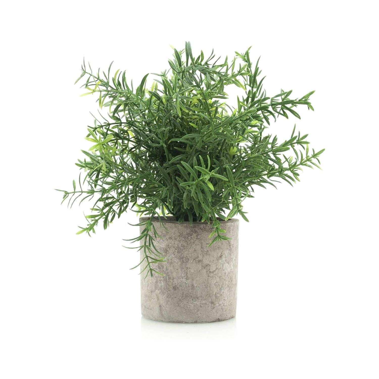 Mini Potted Plastic Fake Green Plant Home Decor (Bamboo Leaves)