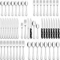 48 Pcs Silverware Set with Steak Knives Service for 8,Mirror Polished Cutlery Utensil Set,Stainless Steel Home Kitchen Eating Tableware Set,Include Fork Knife Spoon Set,Dishwasher Safe