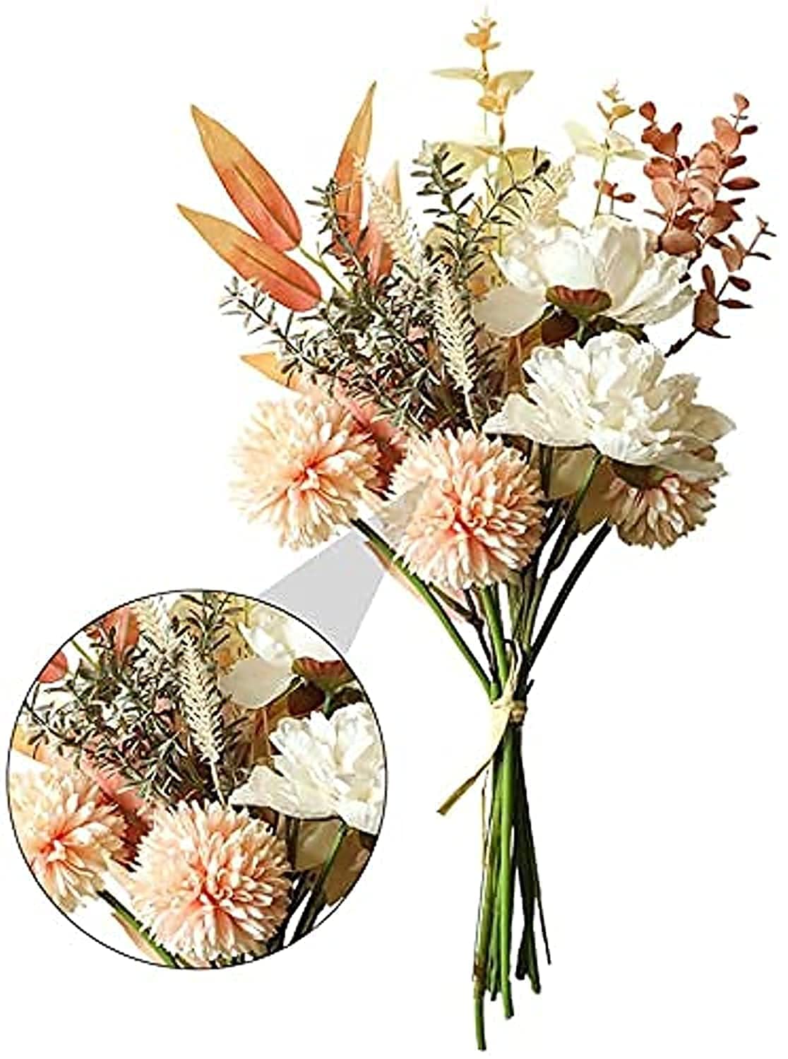 ELECDON Artificial Flowers Silk Dandelion Faux Bouquet Flowers Wedding Bouquet Centerpieces Flower Arrangements Decorations