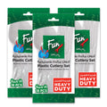 FUN BY AL BAYADER ?? Promopack Heavy-Duty Transparent Cutlery Set- Spoons,Knives & Forks-set Disposable Cutlery Set Plastic Heavy Duty Plastic Cutlery Set(Pack of 18 X 3)