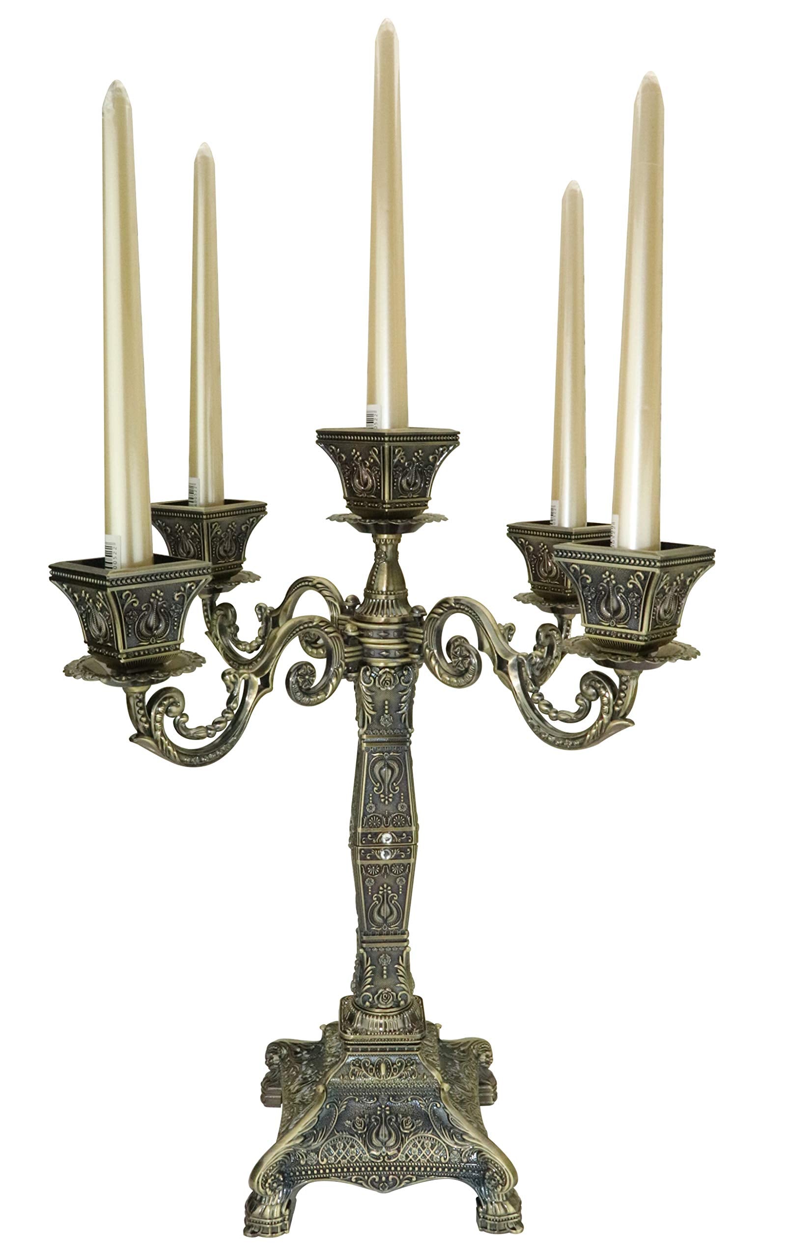 ROSYLINE, Candleholder can be Converted into 5 or 3-arm Candleholder, Family Decoration Center, Wedding, Party Brown