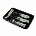 GOGO Berger Cutlery Set, 25 Piece Set - Includes Knives, Forks, Spoons, Teaspoons, with Tableware Box - Green