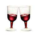 30 Pack 6oz Plastic Wine Glasses – Disposable Gold Glitter Mini Stemware with Removable Base for Weddings, Parties, Champagne, Toasting