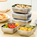 Stainless Steel Storage Containers with Lids, Fruit Storage Containers Lunch Box Stackable Meal Prep Boxes for Kitchen, Pantry, Freezer, Snacks, Leftovers and Daily Use