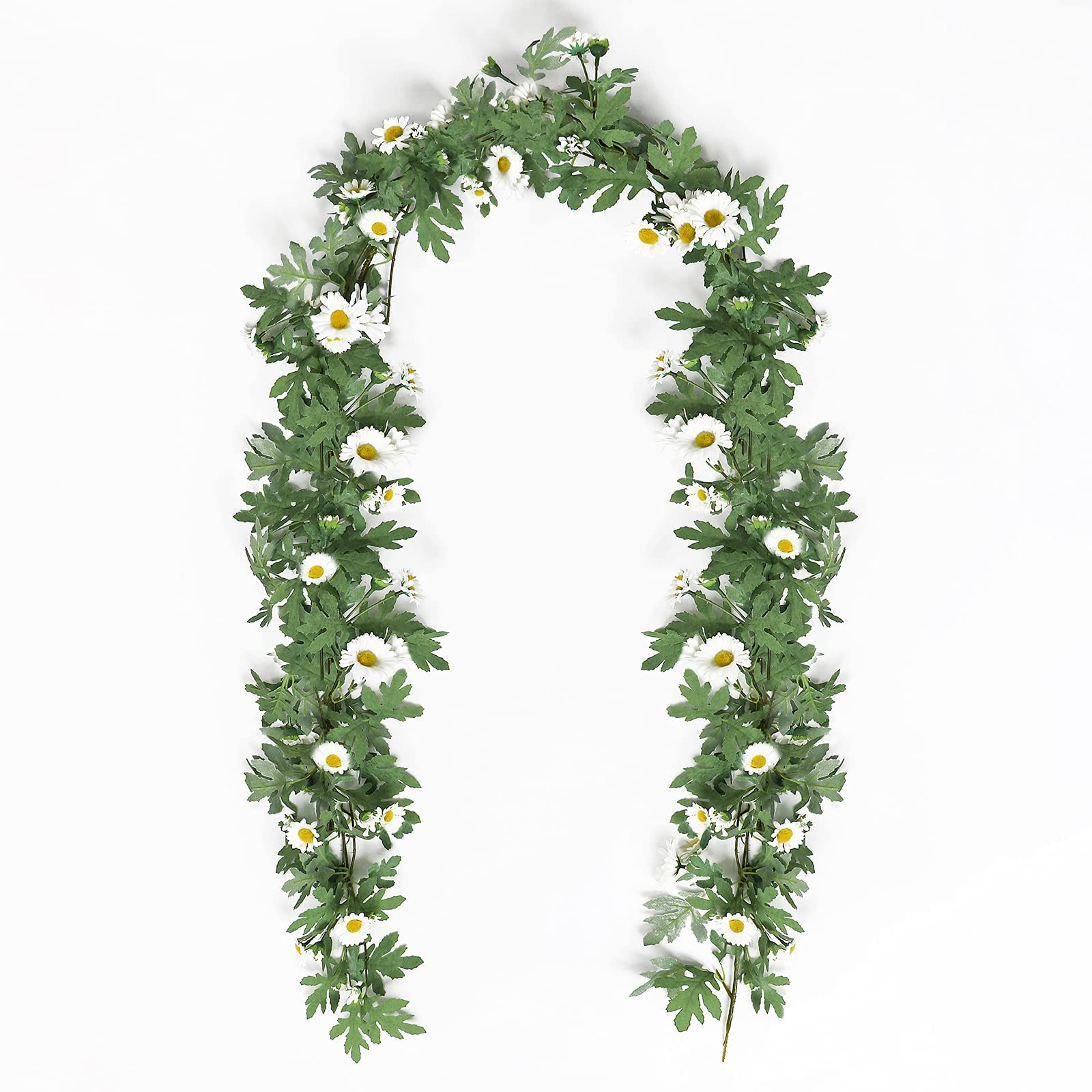 Artificial Daisy Garland Decorative Fake Flower Vine Hanging 5.6Ft Silk Flower Greenery for Home Garden Outdoor Ceremony Wedding Arch Floral Decor