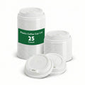 Restaurantware LIDS ONLY: 25-CT Disposable White Lid for Coffee and Tea Cups - Fits 8, 12, 16, 20-OZ Cups: Perfect for Coffee Shops, Juice Shops, and Takeout -