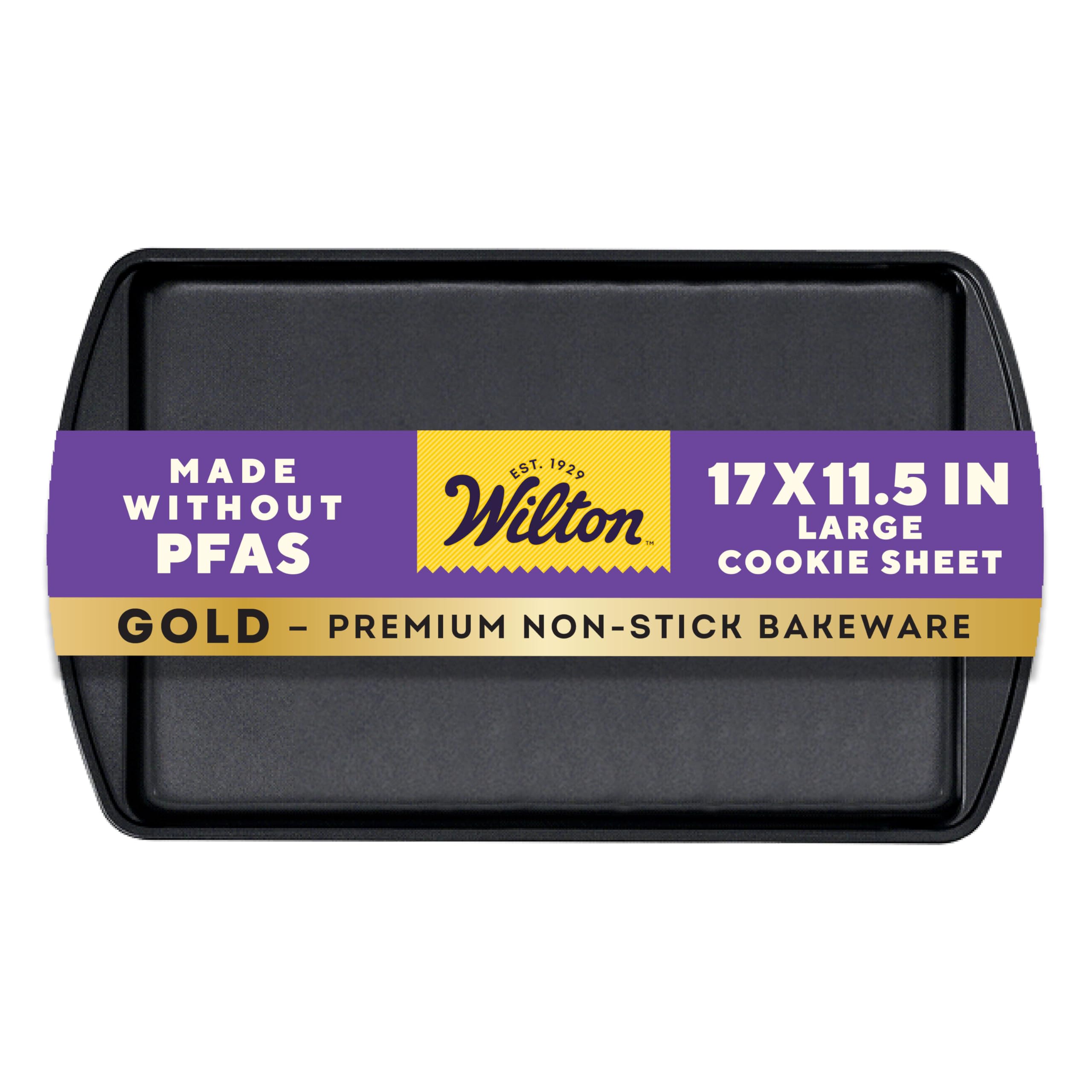 Wilton Gold Premium Non-Stick Warp-Resistant Bakeware, Made without PFAs, Large Cookie Sheet, 17.25 x 11.5 in, Packaging May Vary