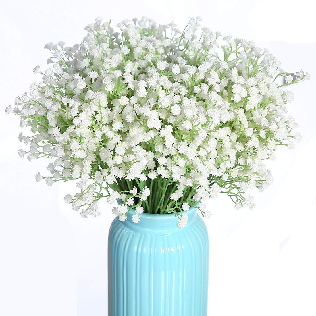 (Gypsophila-4pcs) - Artificial Flowers, Baby Breath Gypsophila Plastic Fake Plants Wedding Bridal Bouquet Party Indoor Outdoor DIY Home Garden Verandah Office Table Centrepieces Arrangement...