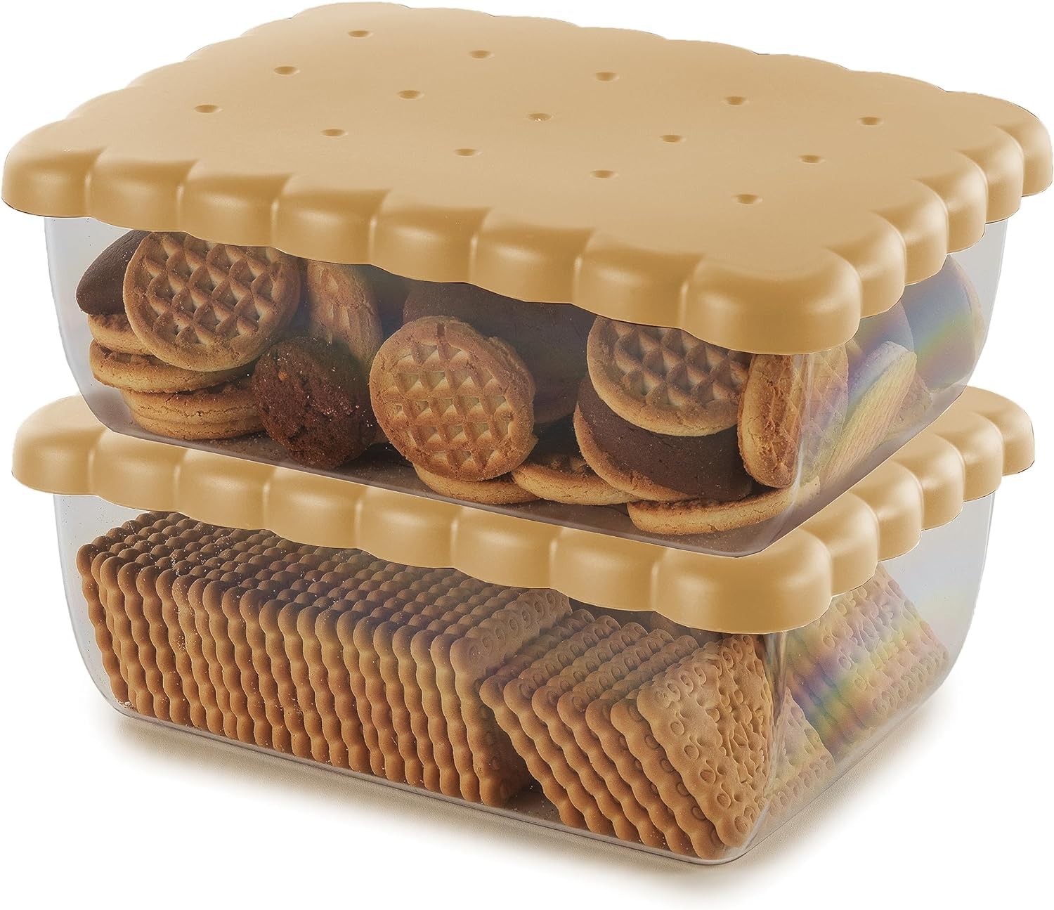Snips Rectangular Light Brown Biscuit Saver - 2.7 Liter Storage Container