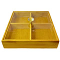 Bamboo food Dried fruit Candy Nuts packaging box with 4 compartments transparent lid Packaging Storage Display Boxes Snack Nut Box