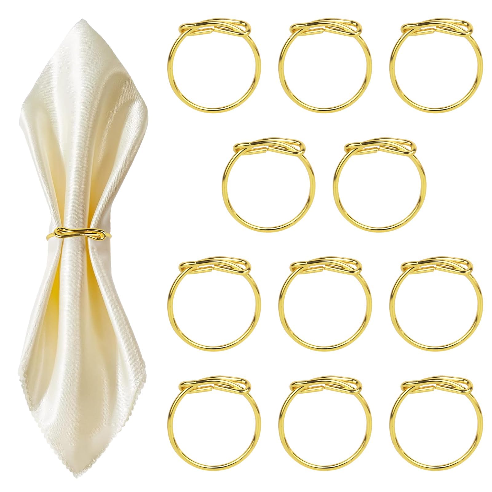 Nalacal Napkin Rings, Metal Serviette Ring Set Of 12, Christmas Rings For Table Decor, Anniversary, Celebrations, Wedding, Birthday Thanksgiving Dinning Parties Everyday